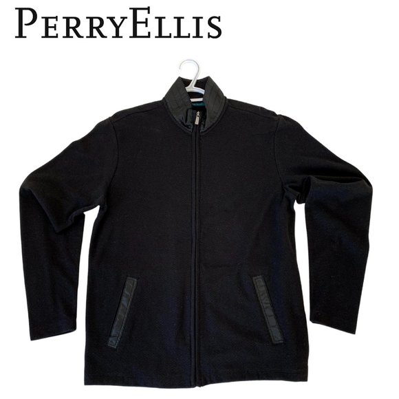 Perry Ellis - Men's Full Zip Sweater - Picture 1 of 5